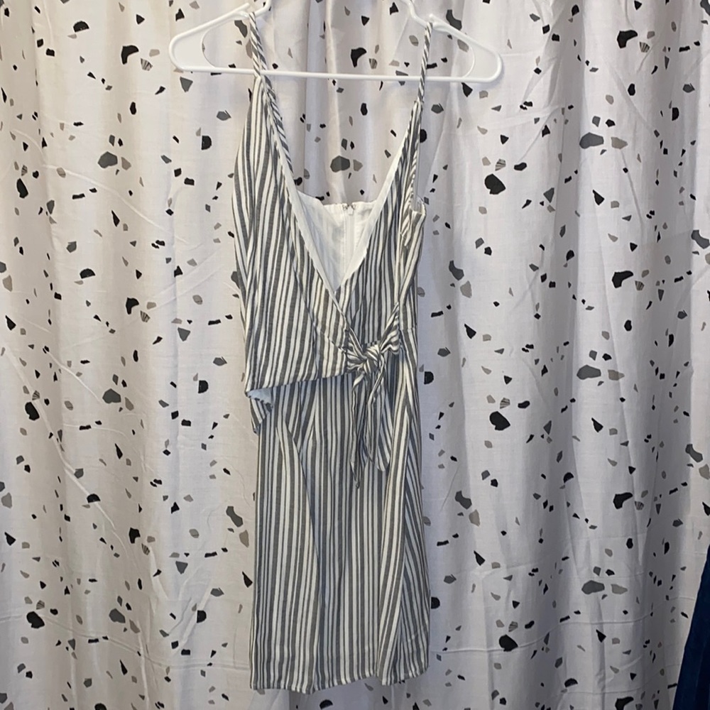 Grey and white stripped dress